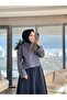 24381-1 بلوزة بأكمام سميكة لون أنثراسايت