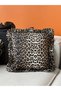 Leopard Series Ruffle Detailed Linen Throw Pillow Cover 45X45 cm Decorative Sofa and Bedroom Pillowcase - 2