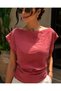 Women's Dusty Rose Boat Neck Pleated Detailed Modal Woven Blouse Cm26Bz00546 - 3
