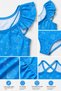 Girls' Patterned Swimwear I Girls' Comfortable One-Piece Swimsuit I Girls' Stylish Ruffle Swimsuit - 7