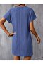 Women's Short Sleeve V-Neck Short Jacquard Wrap Dress - 3
