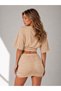2-Pack Black-Beige Women's Crew Neck Bat Sleeve Crop T-Shirt - 5