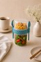 650 ml Yogurt and Granola Container, Dual Compartment Muesli Container, Breakfast Storage Container with Spoon and Fork, Salad and Snack Container, Bpa Free - 4