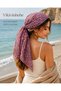 Women's Lilac Floral Patterned Tulle Scarf Bandana Shawl 70X70 cm – Hair, Neck, Bag and Waist Accessory - 3