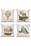 Flying Animal and Balloons Patterned 4-Piece Children's and Baby Pillow Cover Set - 3