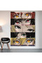 Anime Eyes Collage Wall Cloth Wall Tapestry First Quality Satin Fabric Poster