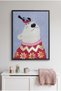 Polar Bear Kids Wall Art | Portrait Framed Canvas Print with Gold Foil Embossed | Luxury Modern Decor for Kids Room