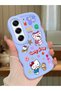 Tecno Camon 40 Pro 5g Compatible Case Camera Protector Blue Silicone Couple Phone Case Kitty Pattern
