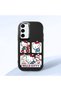 Samsung Galaxy S23 Fe Compatible Case Camera Protector Black Silicone Couple Phone Case with Kitty Pattern