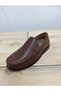 Men's Summer Shoes Genuine Inner and Outer Leather Light Sole Without Laces and Orthopedic Tan Color Flat Sole
