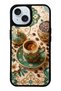 iPhone 15 Turquoise Ottoman Coffee Design Glossy Phone Case