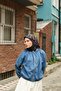Amore Chain Pattern Viscose Scarf - Navy Blue - 4