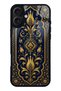 iPhone 16 Plus Sapphire Ottoman Gold Design Glossy Phone Case