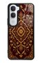 Vivo Y31 Burgundy Glossy Phone Case with Ottoman Gold Design