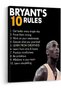 30x40 cm 12x16 Inch Gallery Wrapped Canvas | Kobe Bryant 10 Rules Motivational Poster | Mamba Mentality Basketball Wall Art | Ready to Hang