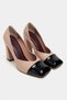 Emily Ten Matte Black Toe Detailed Closed Back Thick Heeled Women's Shoes - 6