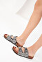 Women's Silver Stone Embellished Double Buckle Soft Sole Slippers – Daily Comfortable Slippers - 6