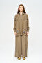 Women's Oversized Shirt with Dense Stone and Bead Embroidery - 3