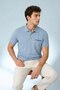 Men's Relax Fit Blue Pocket Polo Collar t Shirt - 4