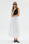 Women's Voile Fabric Crinkled Long Lined Crush Skirt with Pockets - 5