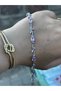 Maisonlune Pink Zircon Stone Steel Bracelet Leaf Detailed Elegant Women's Bracelet New Season - 2