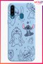 Baby Blue Stitch Sweet Freakery Pattern Silicone Case for Samsung Galaxy A20S