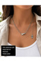 316L Stainless Steel Double Chain Figure Detailed Women's Necklace Stylish Gift Necklace