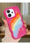 Oppo Reno 14F Compatible Case Camera Protector Red Silicone Couple Phone Case Rainbow Pattern
