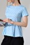 Women's Sandy Crew Neck Short Sleeve Peplum Blouse