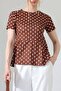 Women's Sandy Crew Neck Short Sleeve Peplum Blouse - 5