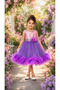 Luxury Heart Detailed Feathered Girl's Dress - 5