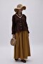 Pile Detailed V-Neck Shirt Brown - 3