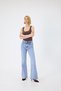 Women's Blue Flare Jean Pants – High Waist Spanish Flare 100% Cotton Denim