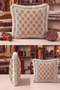 Geometric Checkered Pastel Fringed Pillowcase - Elegant Retro Boho Mint Cream Tassel Throw Pillow Cover - 4