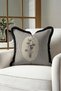 Striped Floral Pattern Elegant Vintage Fringed Pillowcase-Botanical Country Beige Tassel Throw Pillow Cover - 2