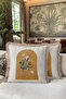 Boho Floral Decorative Fringed Pillowcase-Botanical Mustard Beige Mink Tassel Throw Pillow Cover - 4