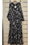 Indian Dress with Long Sleeves, Patterned, Tassel Detail, Elastic Waist