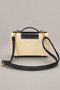 Textured Gold Black Detailed Mini Hand and Shoulder Bag - 2