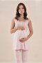 Women's Powder Lace 2-Piece Special Design Maternity Pajama Set - 3