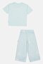 Lounge By Kids Boy 2 Pieces Graphic Print T-Shirt And Bottom Pyjama Set, Light Blue - 3