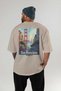 San Francisco Usa Beige Oversize Country City Back Printed Unisex T-Shirt 100% Cotton Premium - 4