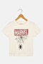 Kids Boy Crew Neck Short Sleeve Print T-Shirt, Cream - 2