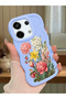 Redmi Note 13 Pro 5g Compatible Case Camera Protector Blue Silicone Couple Phone Case Floral Pattern