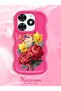 Tecno Spark Go 2024 Compatible Case Camera Protector Red Silicone Couple Phone Case Floral Pattern - 2