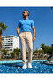 Azure Mare Men's Slim Fit 2-Button Polo T-Shirt - 4