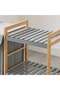 Avilia 3 Tier Shelves With Laundry Basket 48x33x76cm-Natural Grey - 2