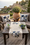 Double-Sided Digital Printed Raschel Fabric 2-Piece Cushion Cover (43X43 cm) + Runner (40X140 cm) Garden and Living Room Decoration Set - 2
