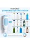 Squeezi 2-Pack (Bright White) Wall-Mounted Shower Dispenser and Organizer for Shampoo and Soap Bottles, Silicone Reservoir - Blue - 3