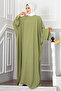 Ceyda Tesettür Abaya Oil Green - 4