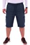 Men's Oversized Jeans Suitable for Weight Ranges 115-176 Kg, Lycra Long Jeans with Cargo Pockets Below the Knee, Capri Navy Blue